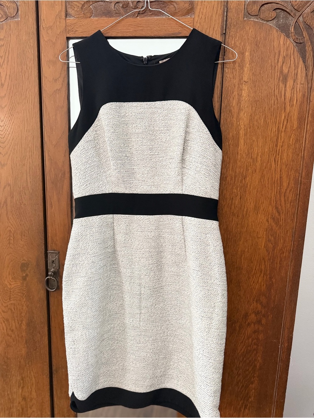 Banana Republic Black and Ivory Midi Sheath Dress